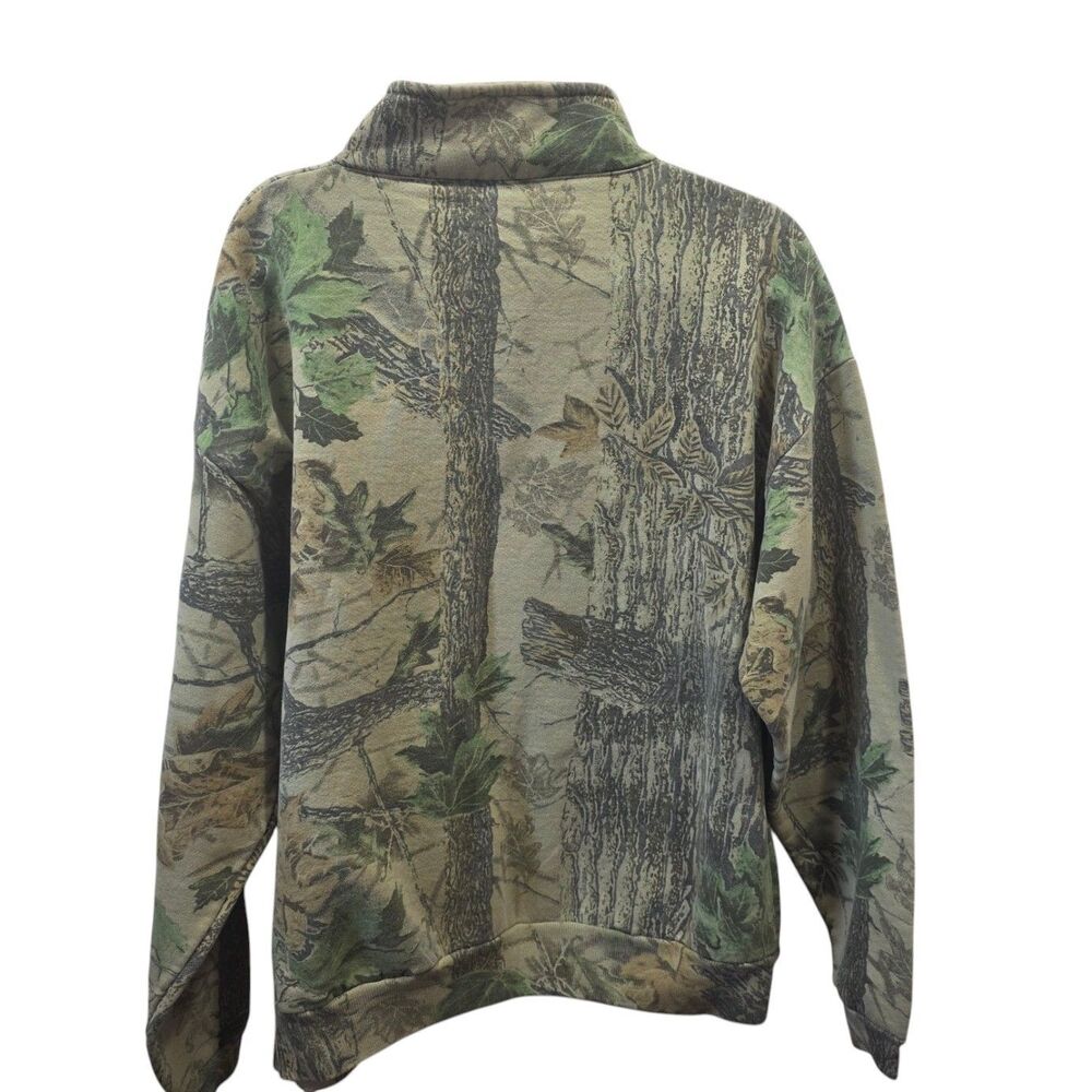 Jerzees Outdoors Camo Quarter Zip Fleece Pullover XL Hunting Mossy‎ Oak Style - Picture 4 of 4